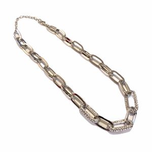 Chain Pave Crystal silver tone necklace